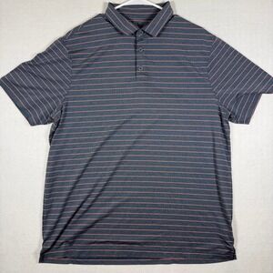 Champion C9 Mens Polo Shirt XL Navy Blue Orange Striped Golf Activewear 12067